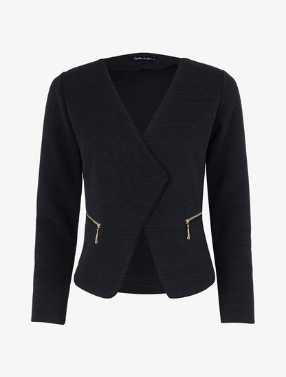 Veste rayée à pans biseautés - Noir - 3
