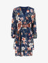 Robe cache-coeur à motif floral - Bleu - 1