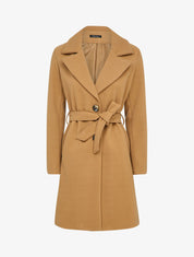 Manteau mi-long ceinturé - Camel - 1