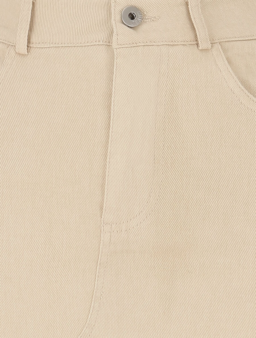 Jupe fourreau uni en jean - Beige - 3