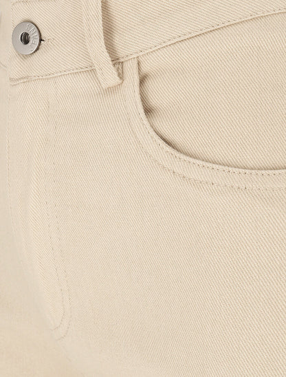 Jean stretch droit à taille haute - Beige - 3