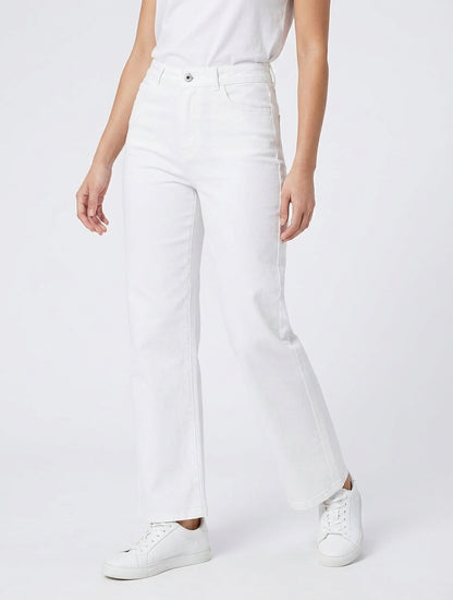 Jean stretch met hoge taille - Wit