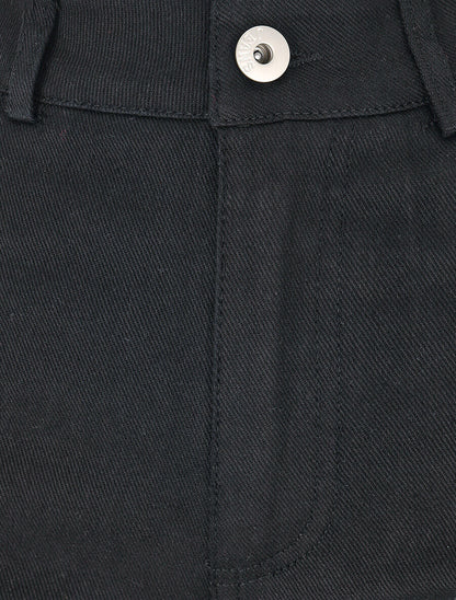 Jean stretch droit à taille haute - Noir - 3