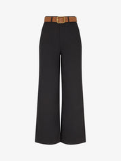 Pantalon taille haute coupe ample - Noir - 1