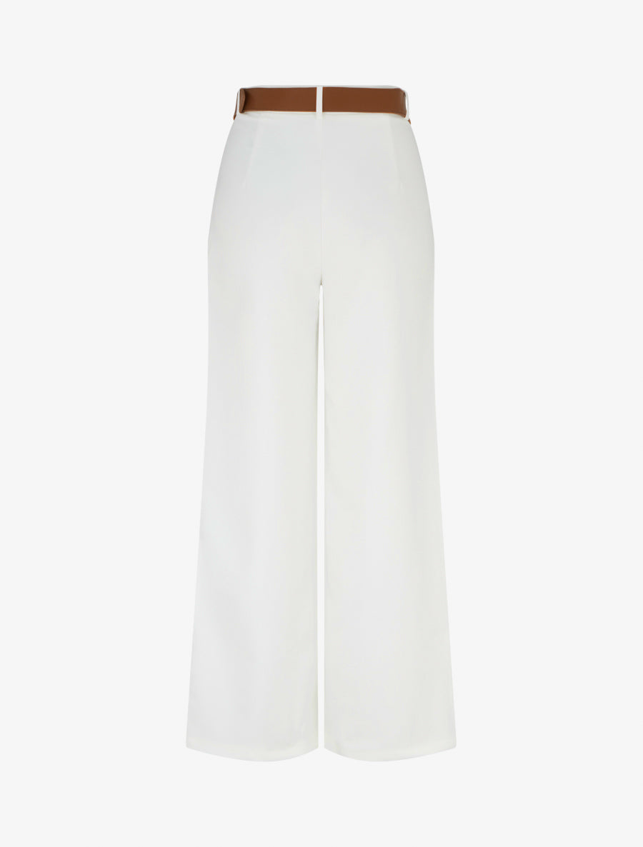 Pantalon taille haute coupe ample - Écru - 2