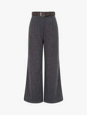 Pantalon ample taille haute à rayures - Gris anthracite - 1