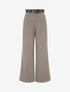 Pantalon ample taille haute à rayures - Taupe - 1