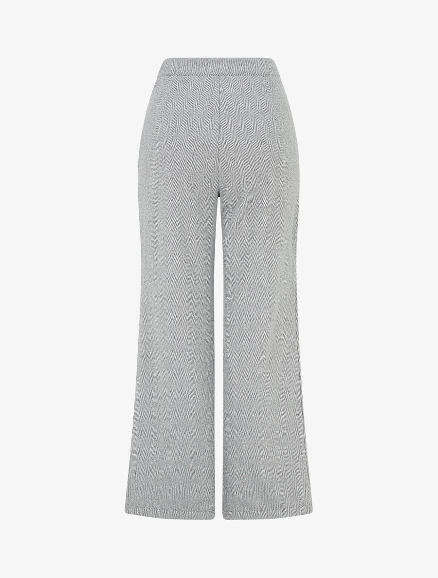 Pantalon à pont ample motif chevron - Gris - 2