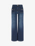 Jean délavé coupe wide leg - Bleu brut - 1