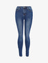 Jean skinny délavé à bords à revers - Bleu denim - 4