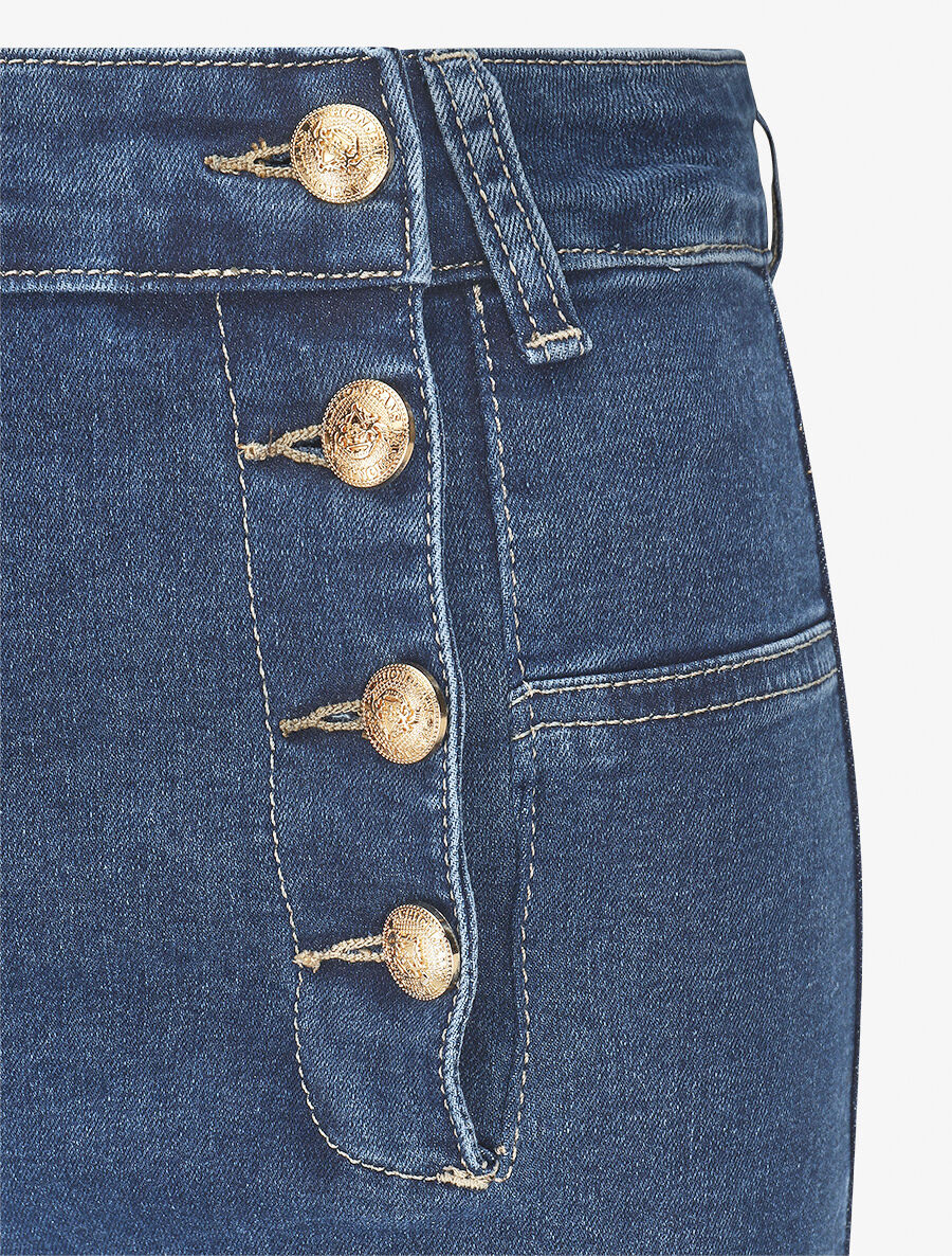 Jean à fermeture boutonnée coupe droite - Bleu - 3