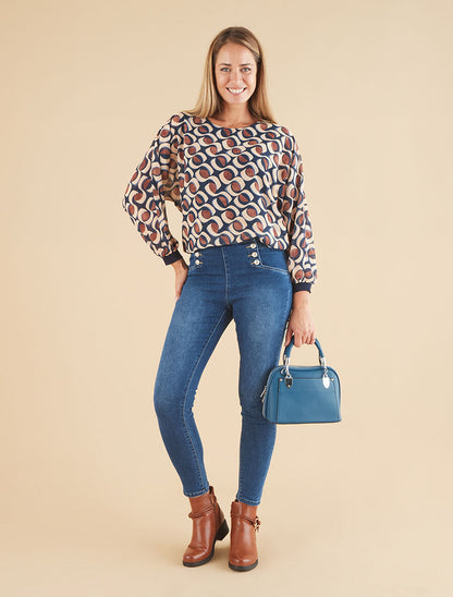 Jean élastiqué coupe skinny - Bleu - 4