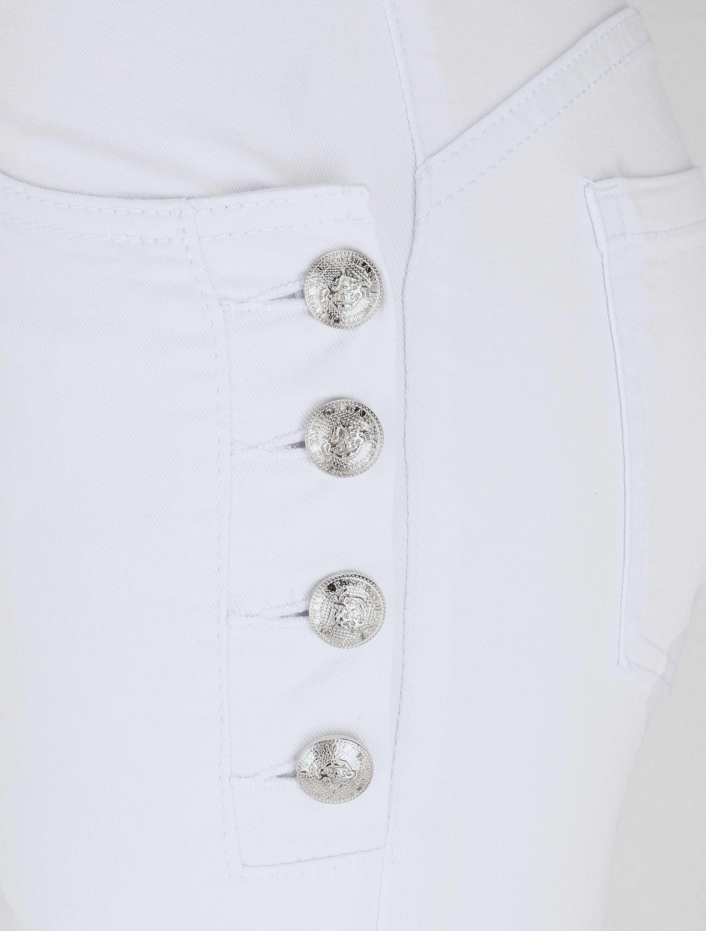 Jean à fermeture boutonnée coupe skinny - Blanc - 3