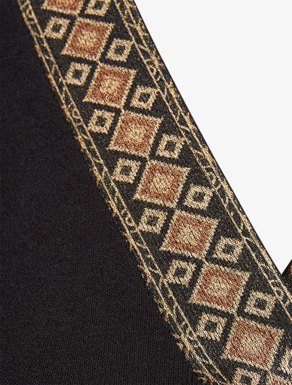 Robe pull col V fantaisie irisé - Noir - 3