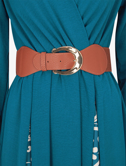 Robe longue à pans imprimé baroque - Bleu lagon - 3