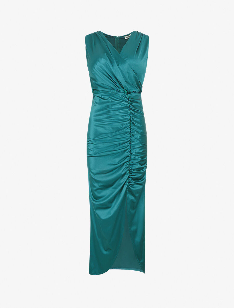 Robe de soirée coupe sirène drapée - Vert émeuraude - 5