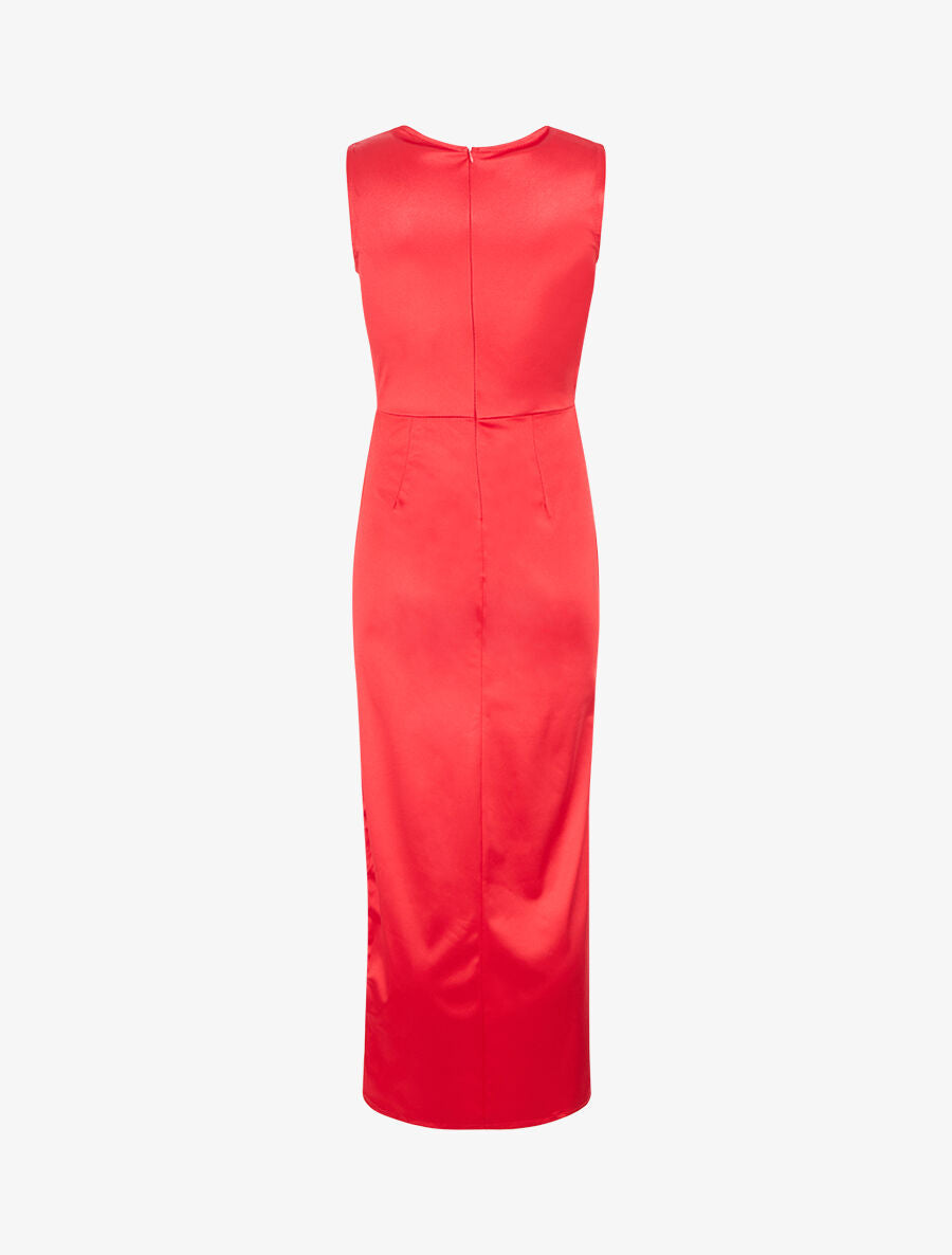 Robe de soirée coupe sirène drapée - Rouge - 2