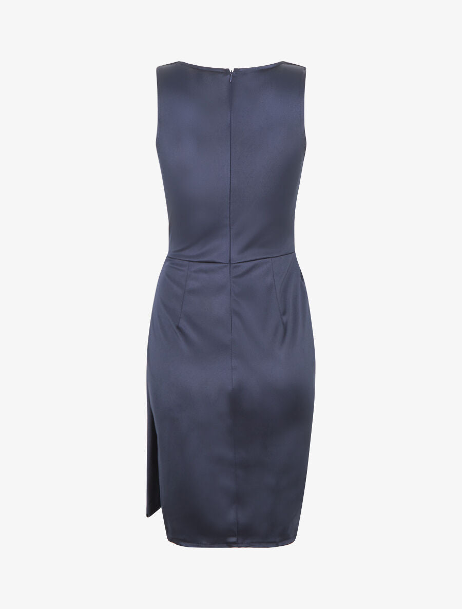 Robe de soirée à boucle en strass - Marine - 2