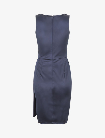 Robe de soirée à boucle en strass - Marine - 2