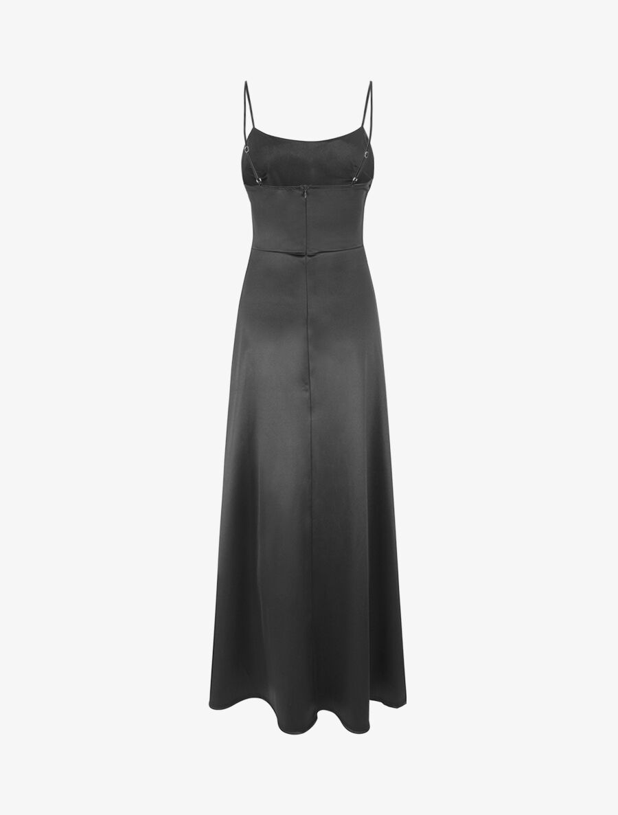 Robe de soirée longue évasée - Noir - 2