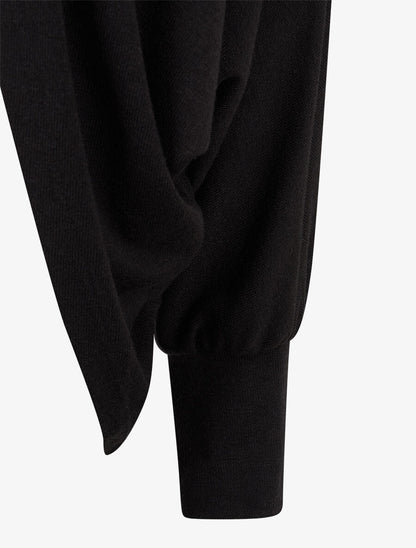 Gilet uni à manches dolman - Noir - 3
