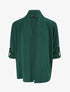 Gilet long uni à manches retroussables - Vert sapin - 1