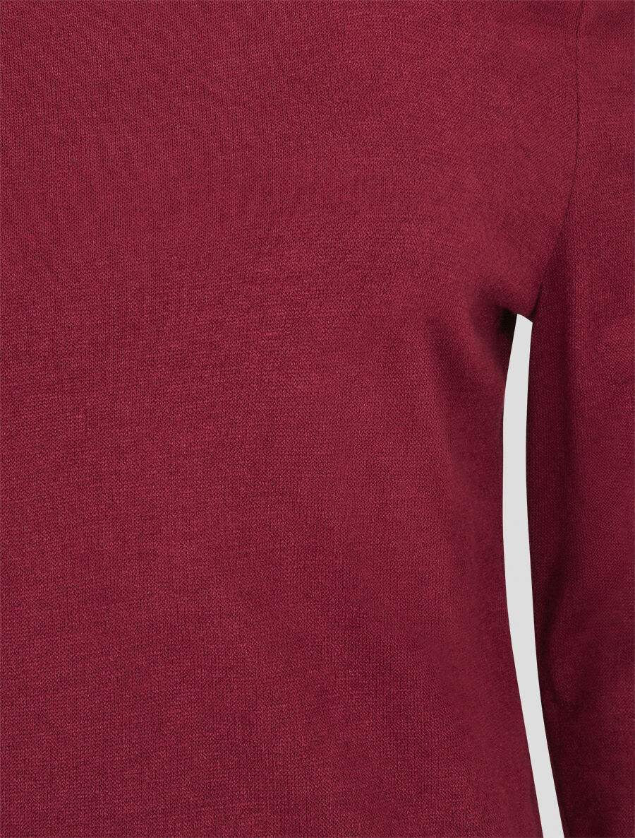 Pull fin à bretelle irisée imprimé graphique - Lie de vin - 3