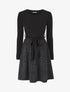 Robe bimatière à jupe imprimé carreaux - Noir - 1