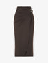 Jupe longue uni effet portefeuille - Marron - 4