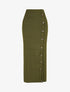 Jupe longue fendue en maille - Kaki - 4