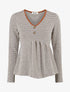 Pull imprimé fantaisie à col V - Marron - 4