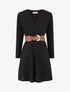Robe unie élastiquée et ajourée - Noir - 5