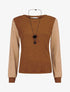 Pull côtelé à manches stylisées - Camel - 1