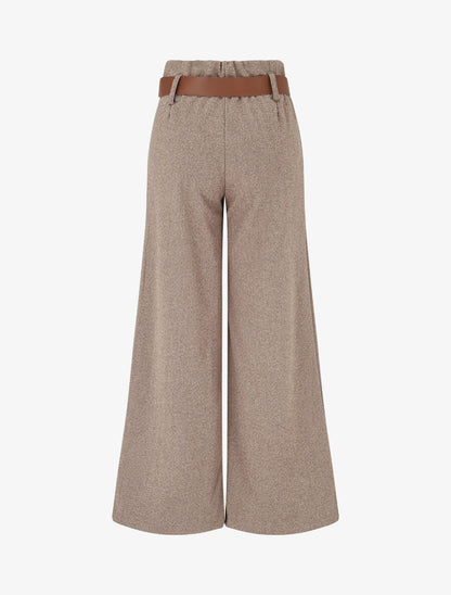 Pantalon ample en tweed - Camel - 2