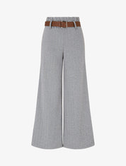 Pantalon ample en tweed - Noir - 1