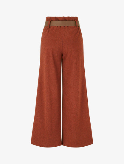 Pantalon ample en tweed - Bordeaux - 2