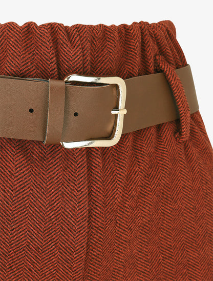 Pantalon ample en tweed - Bordeaux - 3