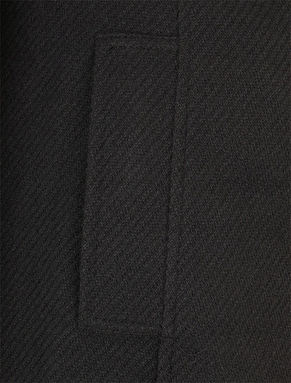 Manteau texturé et zippé à capuche - Noir - 3