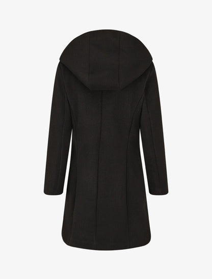 Manteau zippé à poches contrastantes en simili - Noir - 2