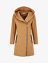 Manteau zippé à poches contrastantes en simili - Camel - 4