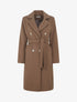 Manteau uni à boutons décoratifs - Marron - 1