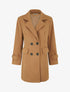 Manteau long uni à col cranté - Camel - 1