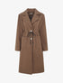 Manteau uni à cordons de serrage - Marron - 5