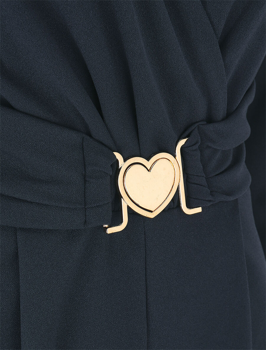 Combinaison unie à empiècement métal style coeur - Marine - 3