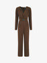 Combinaison unie à empiècement métal style coeur - Marron - 4