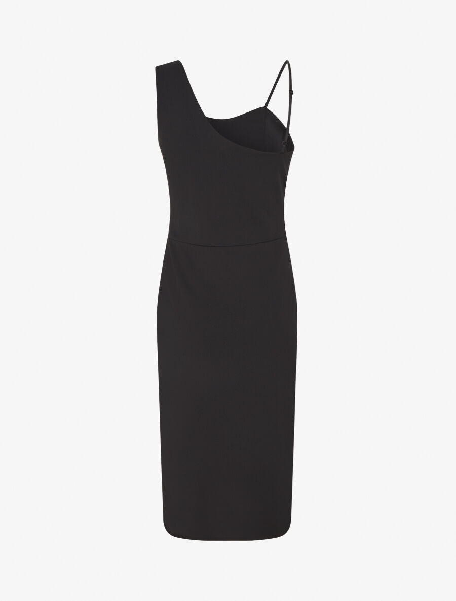 Robe longue à manches asymétrique et détail irisé - Or - 2