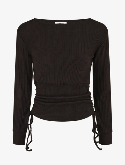 Pull fin côtélé ajustable - Noir - 1