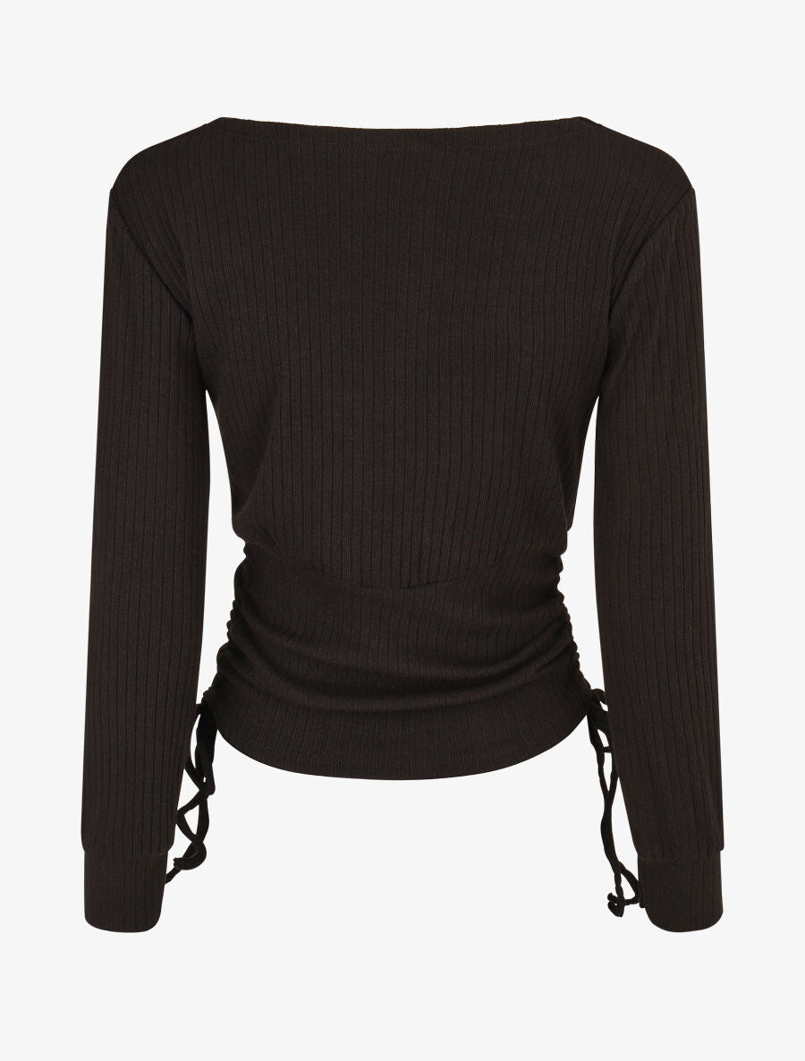 Pull fin côtélé ajustable - Noir - 2