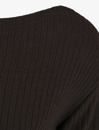 Pull fin côtélé ajustable - Noir - 3