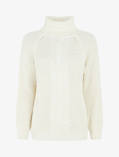Pull uni en maille irisé - Crème - 4
